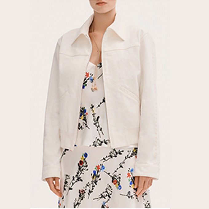 chanel pre-collection chain embroidery washed denim cropped jacket